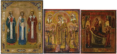 ICONA RUSSA DEL XIX SECOLO I tre padri della RussiaMadonna gioia degli...