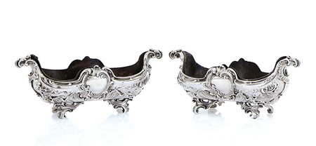 ARGENTI D'EPOCA COPPIA DI FIORIERE IN ARGENTO, FRANCIA, FINE XIX SECOLO,...