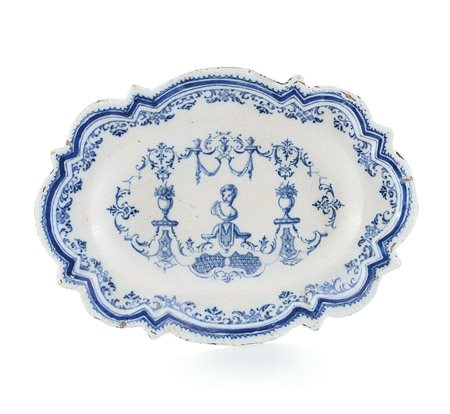 ROSSETTI PIATTO IN MAIOLICA, XVIII SECOLO, PROBABILMENTE TORINO MANIFATTURA...