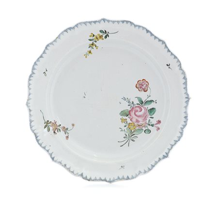 BASSANO PIATTO IN MAIOLICA, NOVE DI BASSANO, G.M.BACCIN, 1770-1790, decoro...