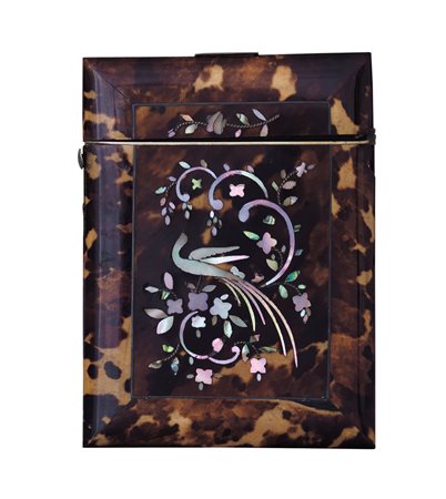 OGGETTISTICA VARIA PORTABIGLIETTI RIVESTITO IN TARTARUGA E MADREPERLA, INIZIO...