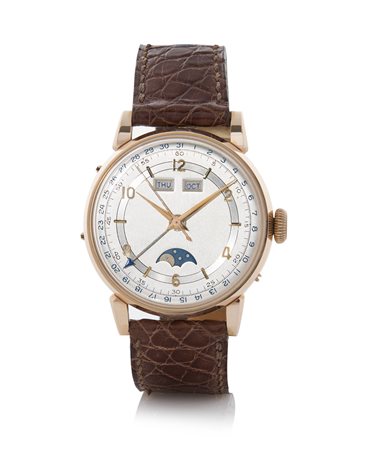 ANONIMO ANONIMO CALENDARIO COMPLETO E FASI LUNA ANNI '50.Cassa in oro rosa 18...