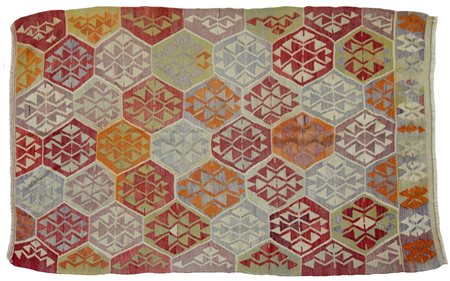 ANATOLIA Turchia centrale (Reg. Anatolia)Kilim di vecchia manifattura.Cm....