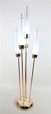Carlo Nason (Murano 1935) Lampada da terra a cinque luci prod. Mazzega Anni...