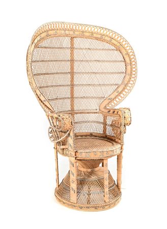() Grande poltrona modello Peacock Struttura in rattan intrecciano cm h...