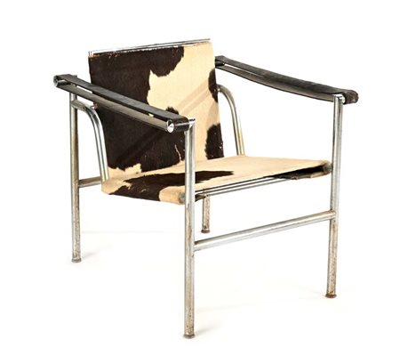 LE CORBUSIER (1887 - 1965) Poltroncina modello LC1, prod. Cassina Struttura...