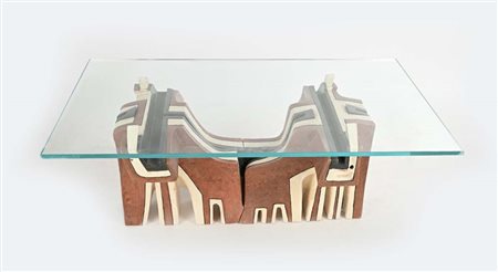 Salvatore Meli (Comiso 1929 - Roma 2011) Tavolo basso Struttura in terracotta...