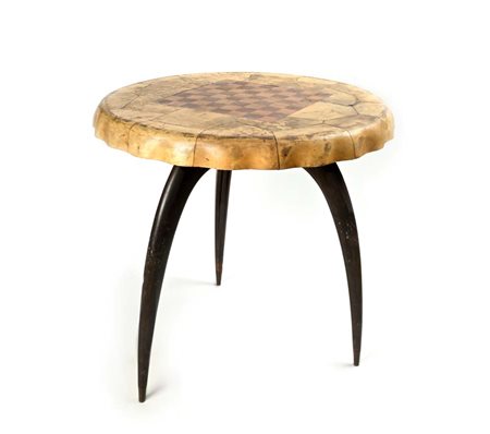 GUGLIELMO ULRICH () Coffee table Anni '30 Struttura in legno e piano foderato...
