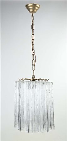 () Lampadario a sospensione Struttura in ottone e diffusori in vetro di...