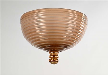 () Lampadario da soffitto in vetro di Murano e ottone Anni '50 cm h 20x30 Ø