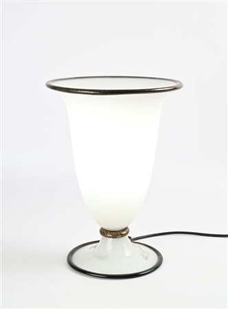 BAROVIER & TOSO () Lampada da tavolo Vetro di Murano bianco opaco e nero con...