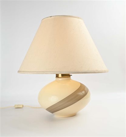 Lino Tagliapietra (Murano 1934) Lampada da tavolo Vetro di murano color...