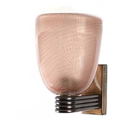 Salviati Murano () Applique in vetro di Murano pulegoso e inclusioni 1969...