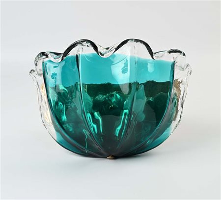 () Applique in vetro di Murano verde e trasparente cm h 22x34x19