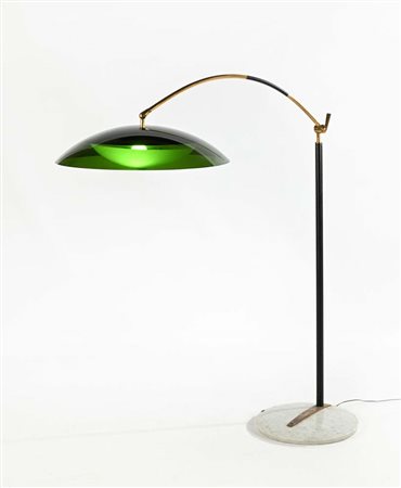 STILUX () Lampada da terra Struttura in metallo laccato nero, ottone, base in...