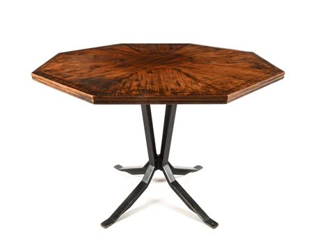 () Tavolo ottagonale Struttura in metallo verniciato e piano in legno cm h...