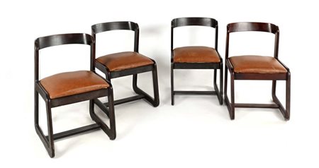 Willy Rizzo (Napoli 1928 - Parigi 2013) 4 sedie produzione Mario Sabot Anni...