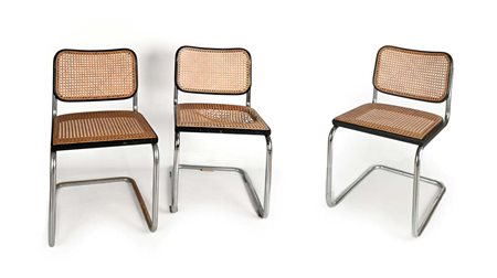 Marcel Breuer (disegno di) (Pecs 1902 - New York 1981) 3 sedie modello Cesca...