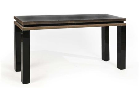 () Consolle Struttura in legno rivestita di plastica nera e ottone cm 76x44x143