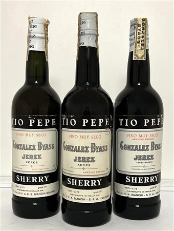 GRUPPO DI 3 BOTTIGLIE TIO PEPE