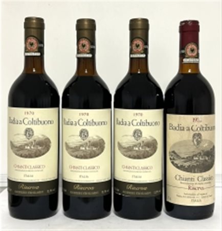 GRUPPO DI 4 BOTT. BADIA A COLTIBUONO (1970-1982)