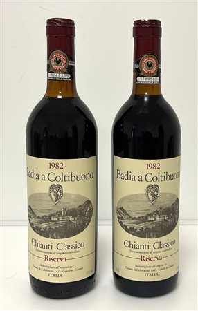 COPPIA DI BOTTIGLIE DI BADIA A COLTIBUONO RISERVA 1982