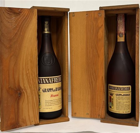 COPPIA DI BOTTIGLIE DI GRAPPA DI BAROLO-FONTANAFREDDA 10 ANNI