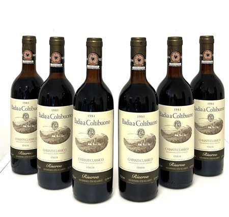 GRUPPO DI 6 BOTT. BADIA A COLTBUONO RISERVA 1981