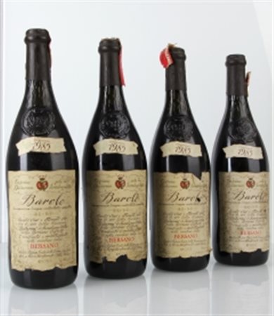 Gruppo di 4 bott. Barolo Bersano 1985