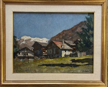 Carlo Bossone Savona 1904 - 1991 Vanzone San Carlo (VB) Villaggio ai piedi del Monte Rosa