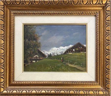 Giovanni Colmo (Torino 1867-1947) Paesaggio della Valle d'Aosta