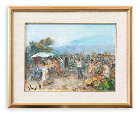 GAETANO BOCCHETTI (1888-1990) - Scena di mercato