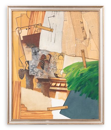 MINO CERETTI (1930) - Giornali, quadro cubista e altro, 1973