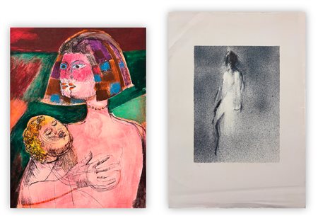 AUTORI VARI (CASSINARI E AJMONE) - Lotto unico di 2 opere grafiche: