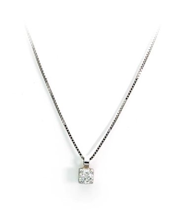 Pendente punto luce in oro e brillante Oro bianco 750/000. Diamante in taglio...