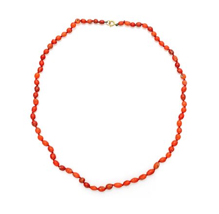 Collana in corallo ed oro Oro giallo 750/000. Corallo mm. 6. Peso complessivo...