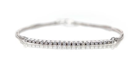 Bracciale tennis in oro e brillanti Oro bianco 750/000.Diamanti in taglio...