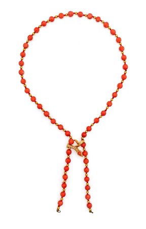 Collana a saliscendi in oro, brillanti e corallo Oro giallo 750/000. Corallo...