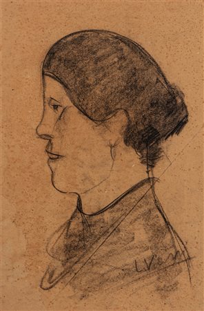 Lorenzo Viani (Viareggio 1882 - Lido di Ostia 1936)  - Profilo di donna