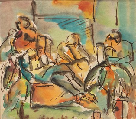 Renato Birolli (Verona 1905 - Milano 1959)  - Donne e Ibis, 1942