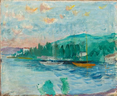 Angelo Del Bon (Milano 1898 - Desio 1952)  - Paesaggio marino