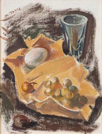 Mario Tozzi (Fossombrone 1895 - Saint-Jean-du-Gard 1979)  - Natura morta con uovo e bicchiere, 1940