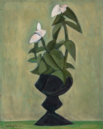 Domenico Cantatore (Ruvo di Puglia 1906 - Parigi 1998)  - Vaso di fiori, 1944