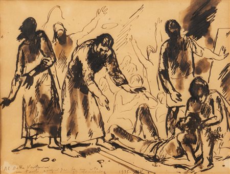 Felice Carena (Cumiana 1879 - Venezia 1966)  - Figure, 1935