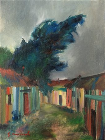 Giovanni Omiccioli (Roma 1901 - 1975)  - Studio n.1 per il quadro "Buon viaggio Charlot", 1955