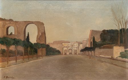 Francesco Trombadori (Siracusa 1886 - Roma 1961)  - Paesaggio romano, Arco di Costantino