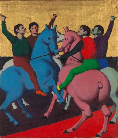 Pompeo Borra (Milano 1898 - 1973)  - Battaglia, 1949