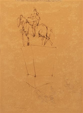 Lucio Fontana (Rosario 1899 - Varese 1968)  - Studi per monumento equestre e figure, 1940/'45