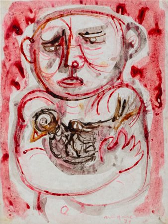 Giuseppe Migneco (Messina  1903 - Milano 1997)  - Senza titolo, 1971