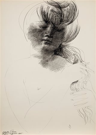 Emilio Greco (Catania 1913 - Roma 1995)  - Senza titolo (ragazza che si pettina), 1965